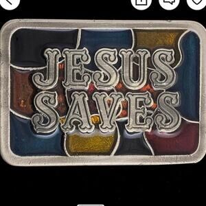 Jesus saves silver adjustable